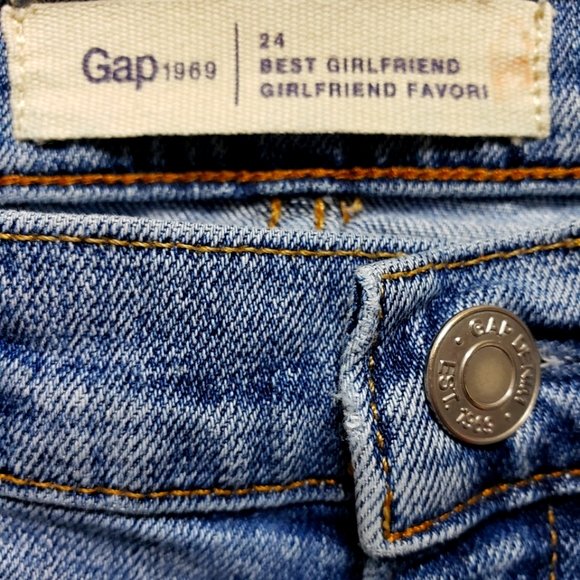 Gap Best Girlfriend Denim Floral Embroidery Distressed Jeans - Picture 7 of 7